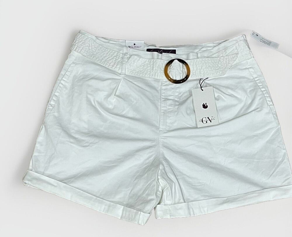 Ladies "Gloria Vanderbilt" Size 18,white, Sasha Belted Slimming Skimmer NWT